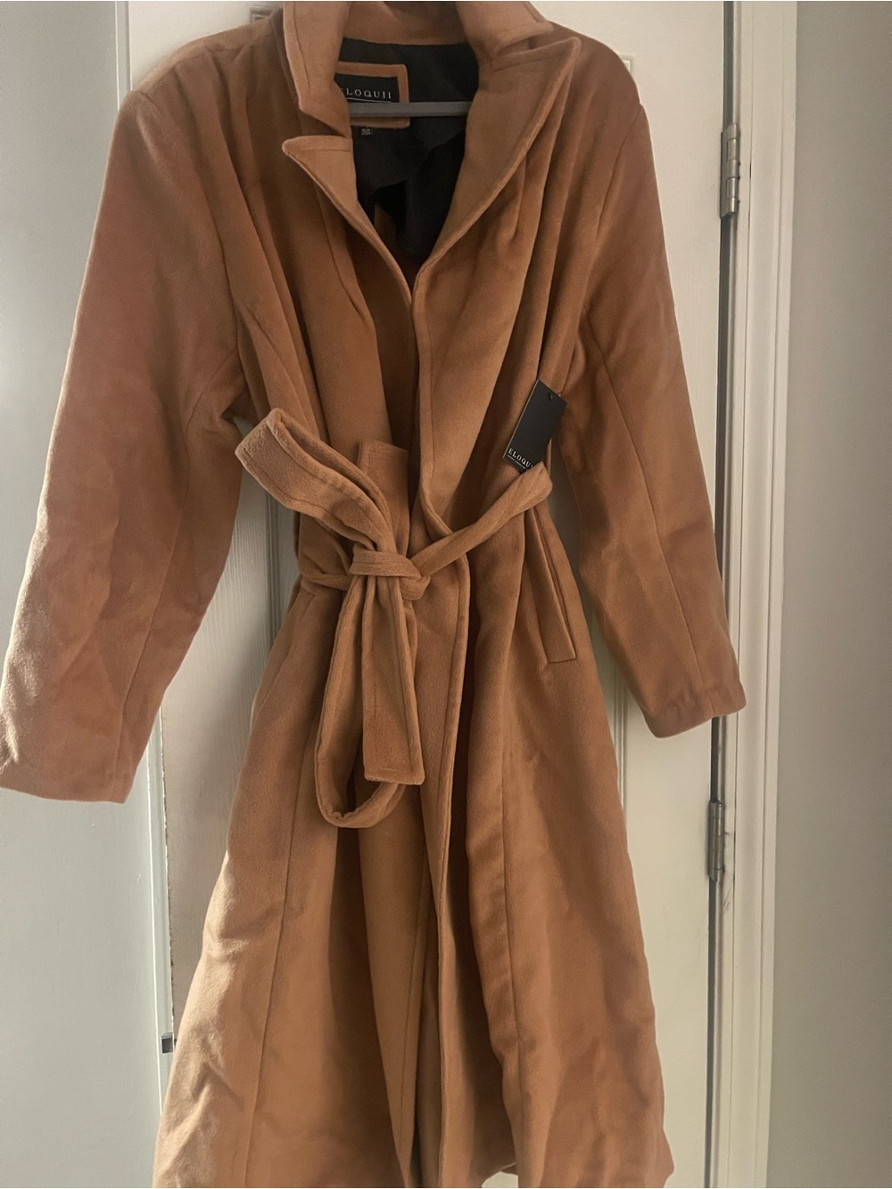 Eloquii Camel-Tone Long Belted Trench Coat